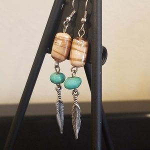 Brown stone earrings